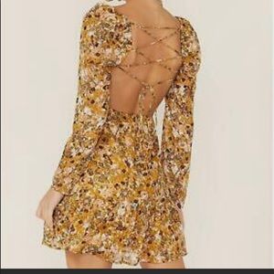 Backless Golden Lush mini Dress